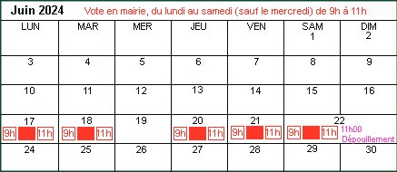 Calendrier en mairie